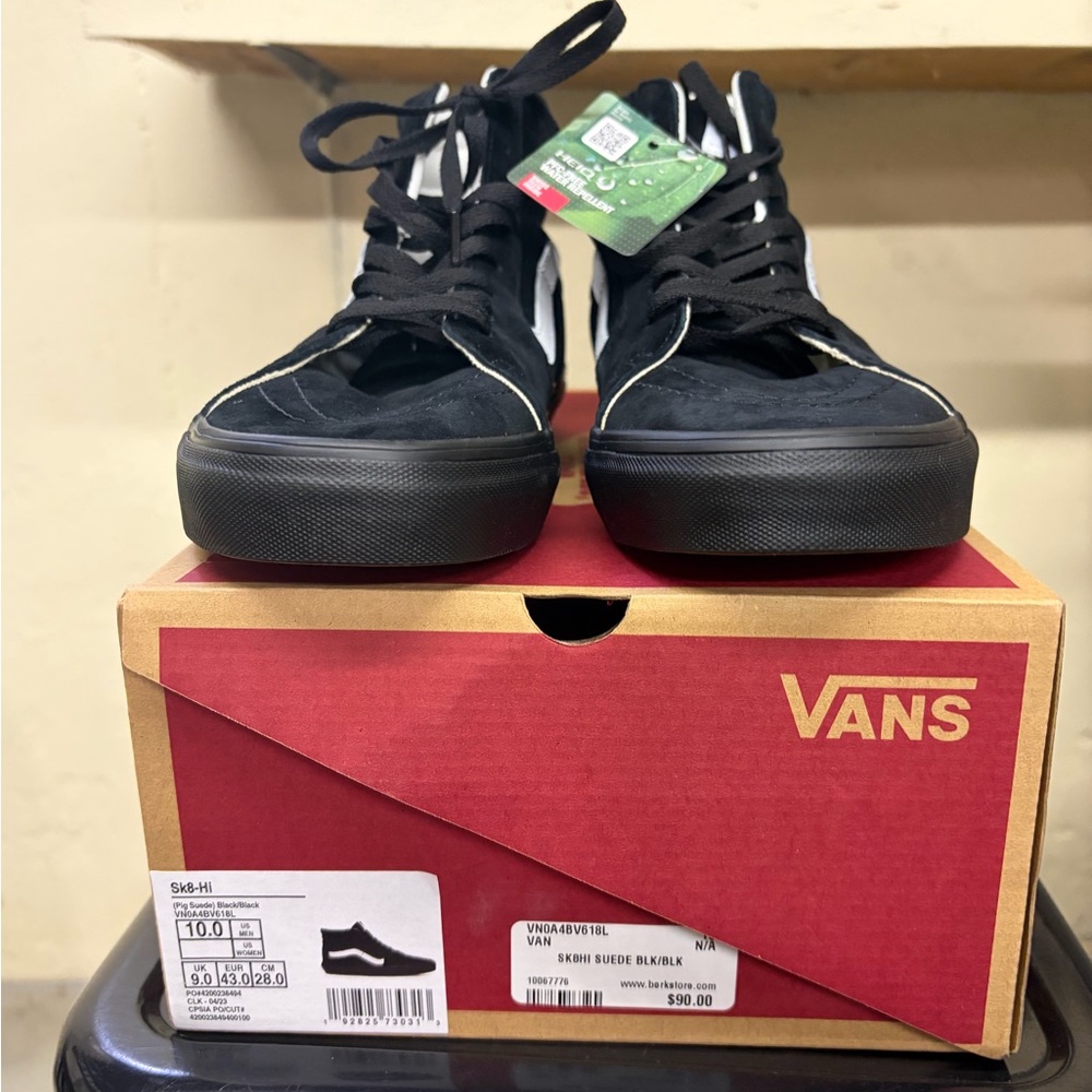 Vans Black Suede Sk8-Hi Sneakers NWT